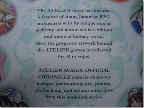Atelier Series Official Chronicle 「アトリエシリース　オフィシャル　クロニクル」 back cover text